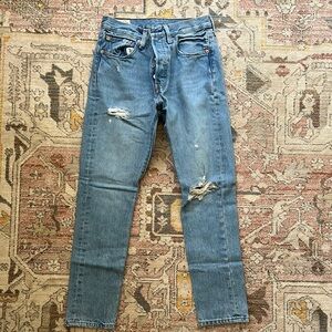 Levi's Premium Distressed Light Blue Jeans